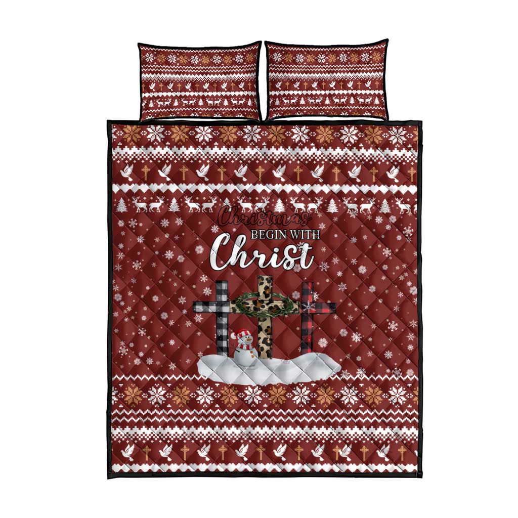 Christian Noel Christmas Quilt Bed Set Xmas Holiday Patterns - Wonder Print Shop
