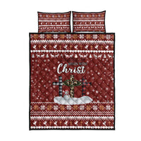 Christian Noel Christmas Quilt Bed Set Xmas Holiday Patterns - Wonder Print Shop