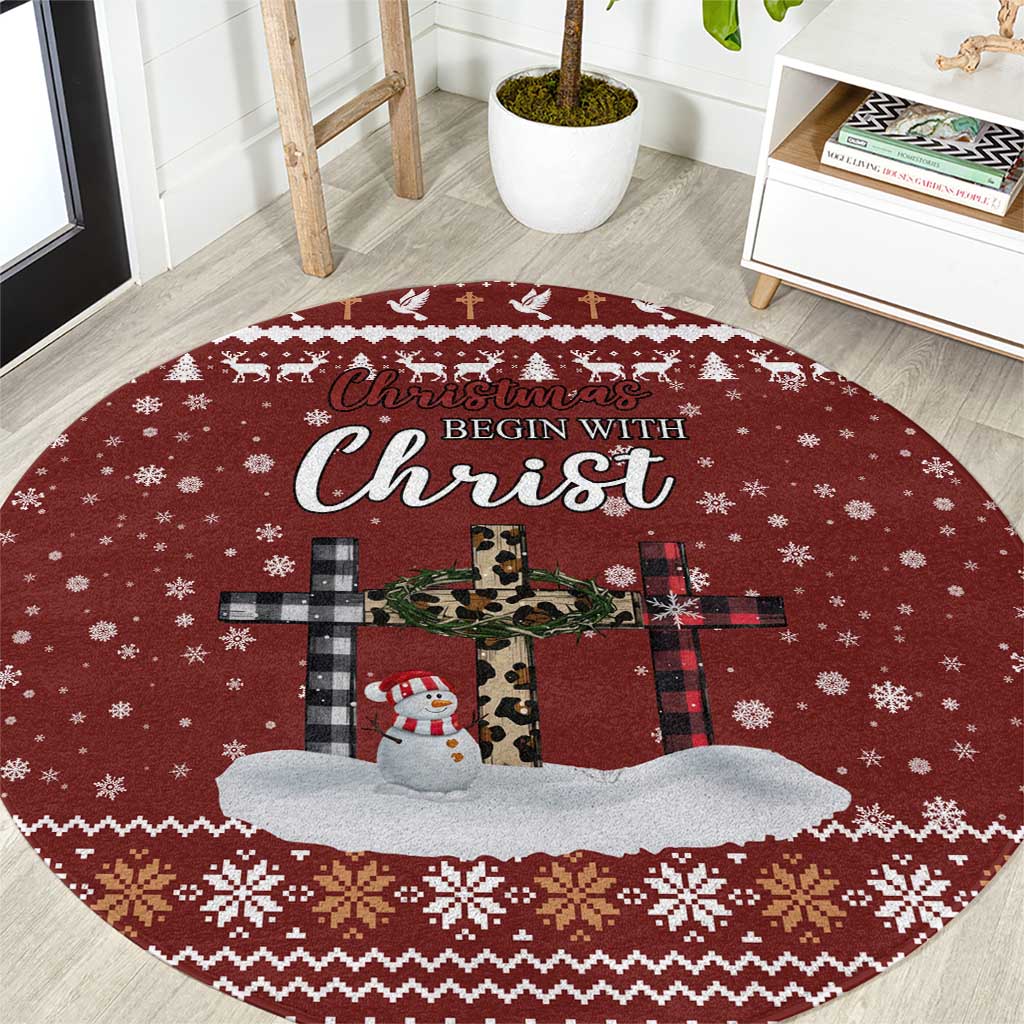 Christian Noel Christmas Round Carpet Xmas Holiday Patterns - Wonder Print Shop