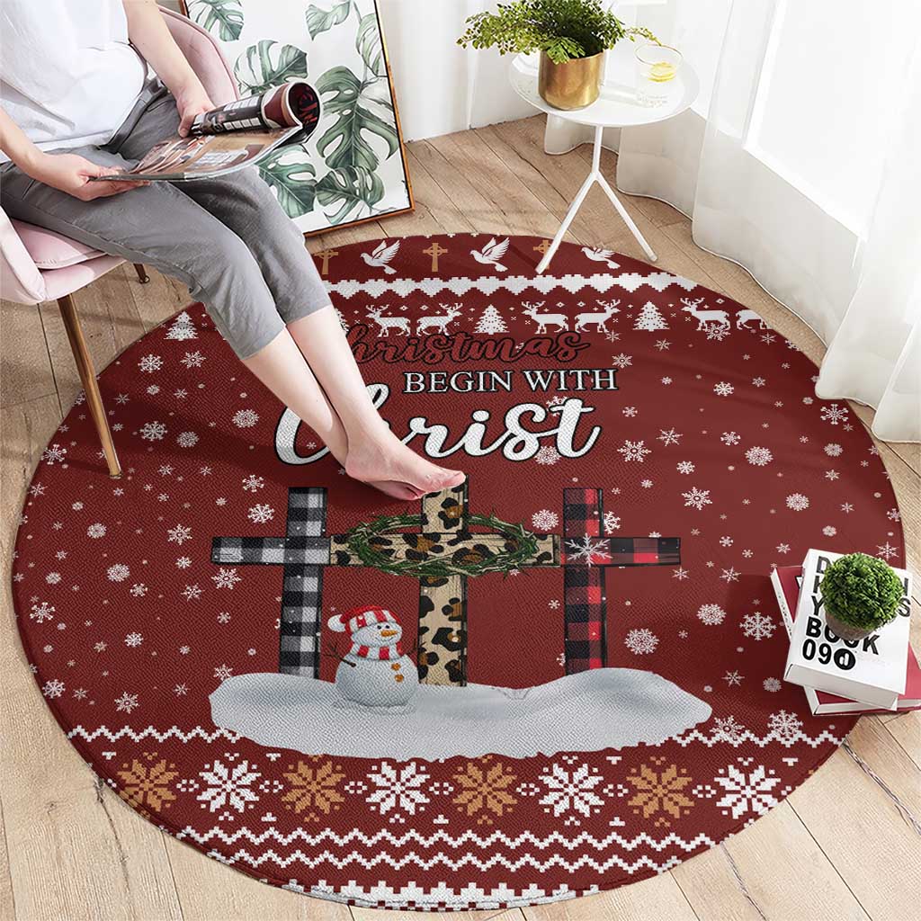 Christian Noel Christmas Round Carpet Xmas Holiday Patterns - Wonder Print Shop