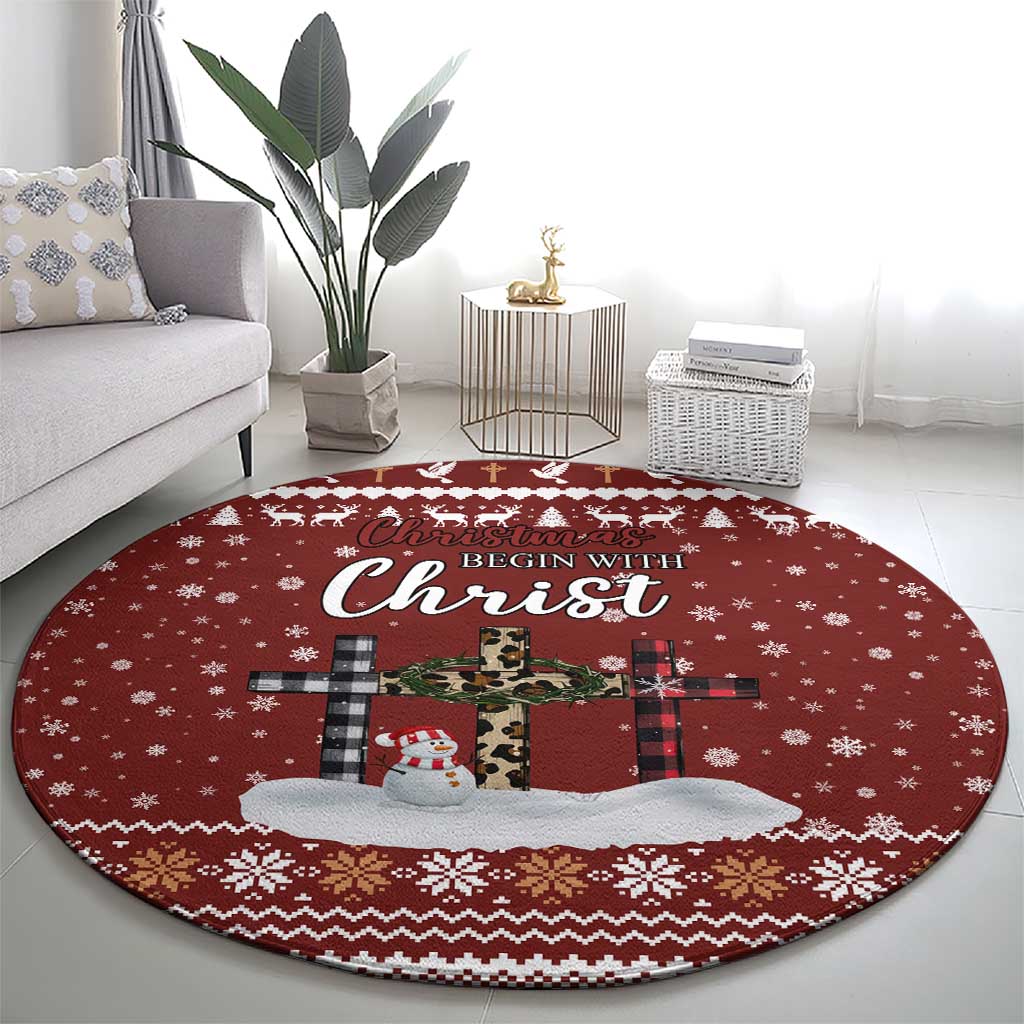 Christian Noel Christmas Round Carpet Xmas Holiday Patterns - Wonder Print Shop