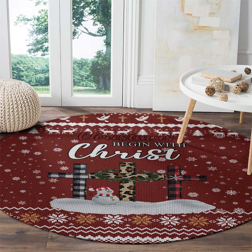Christian Noel Christmas Round Carpet Xmas Holiday Patterns - Wonder Print Shop