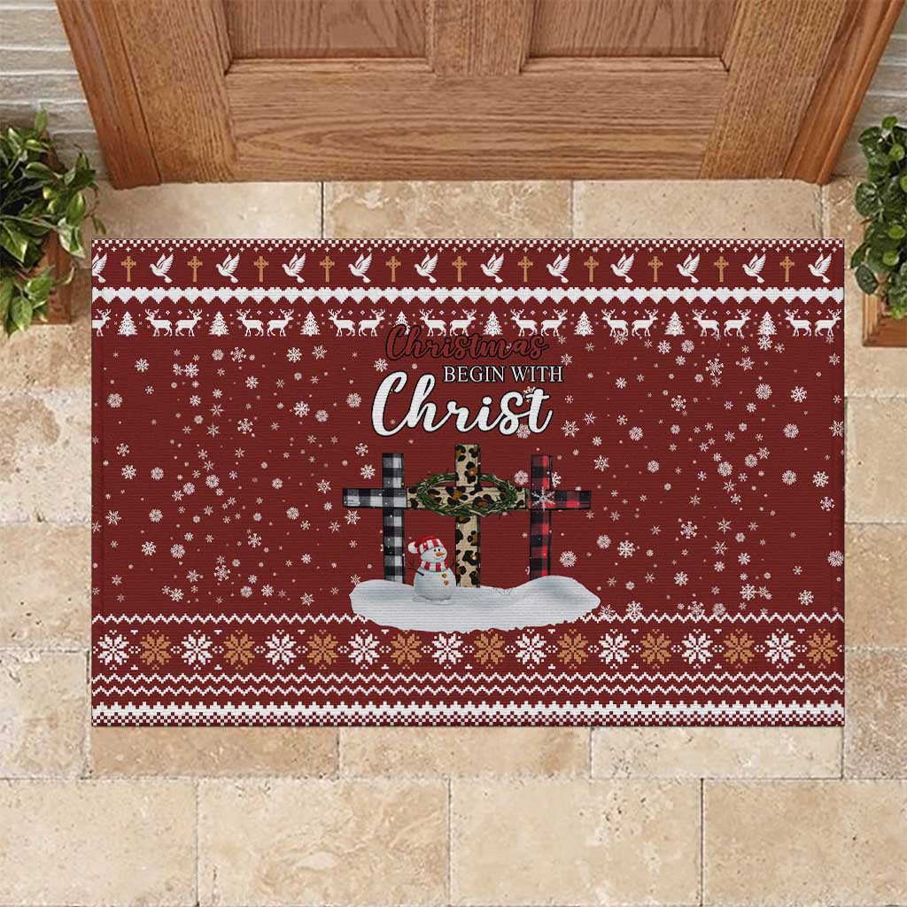 Christian Noel Christmas Rubber Doormat Xmas Holiday Patterns - undefined
