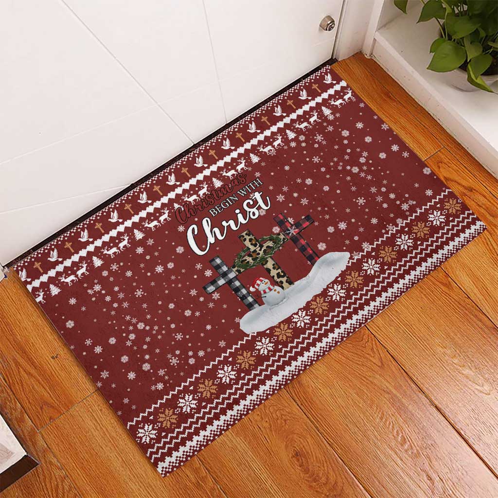 Christian Noel Christmas Rubber Doormat Xmas Holiday Patterns - undefined