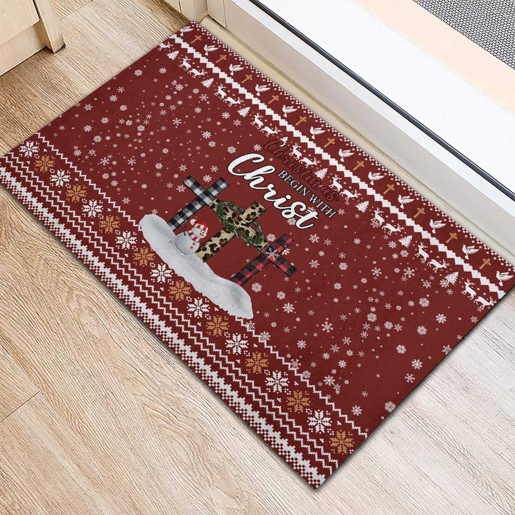 Christian Noel Christmas Rubber Doormat Xmas Holiday Patterns - undefined