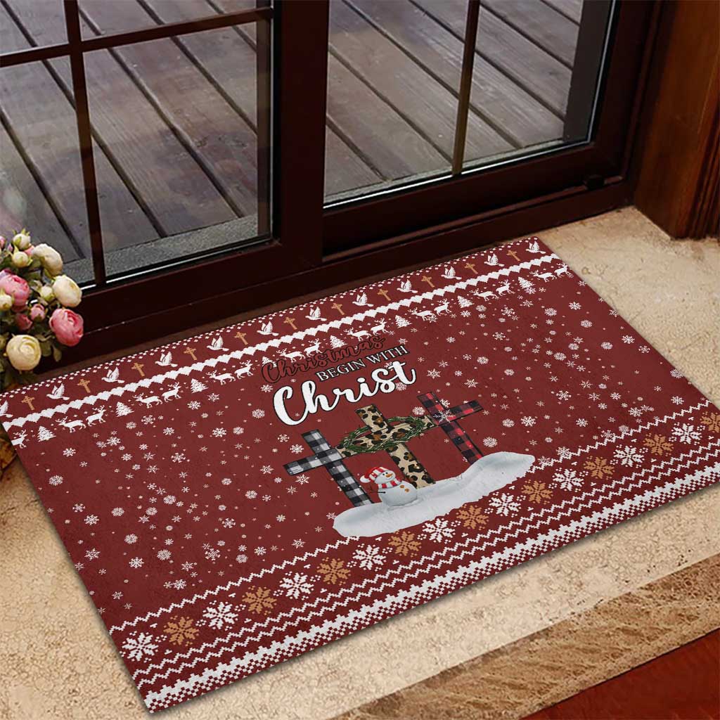 Christian Noel Christmas Rubber Doormat Xmas Holiday Patterns - undefined