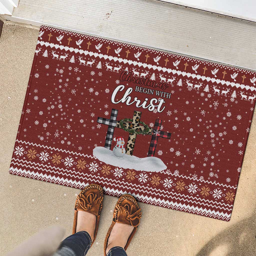 Christian Noel Christmas Rubber Doormat Xmas Holiday Patterns - undefined