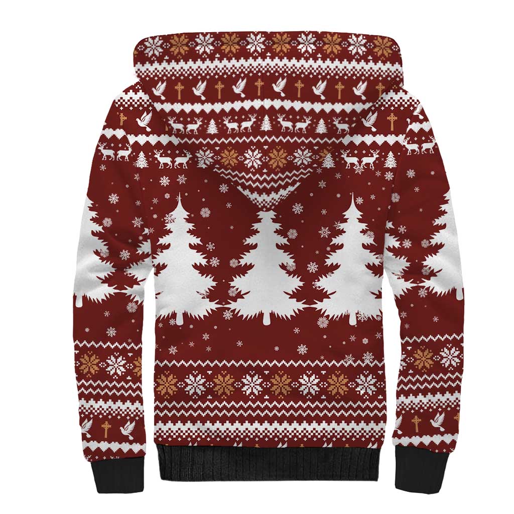 Christian Noel Christmas Sherpa Hoodie Xmas Holiday Patterns - Wonder Print Shop