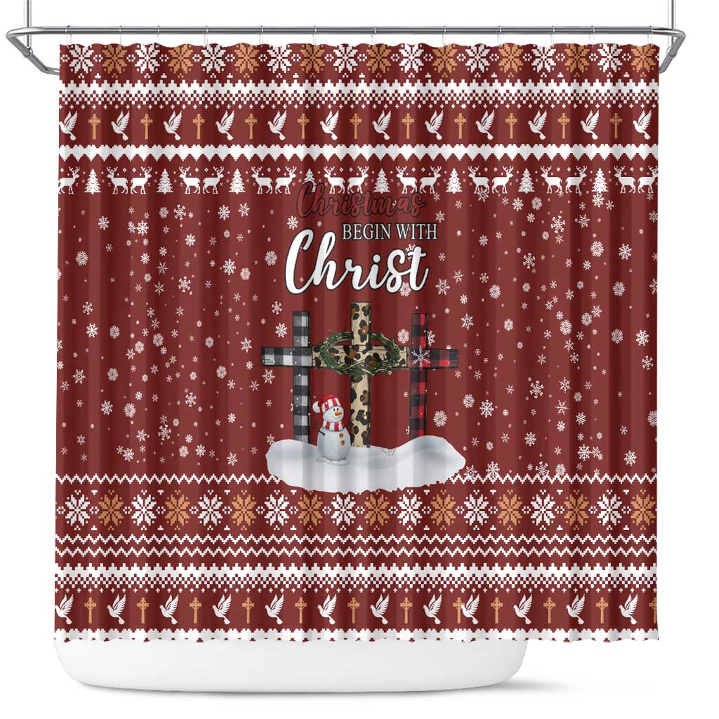 Christian Noel Christmas Shower Curtain Xmas Holiday Patterns - Wonder Print Shop