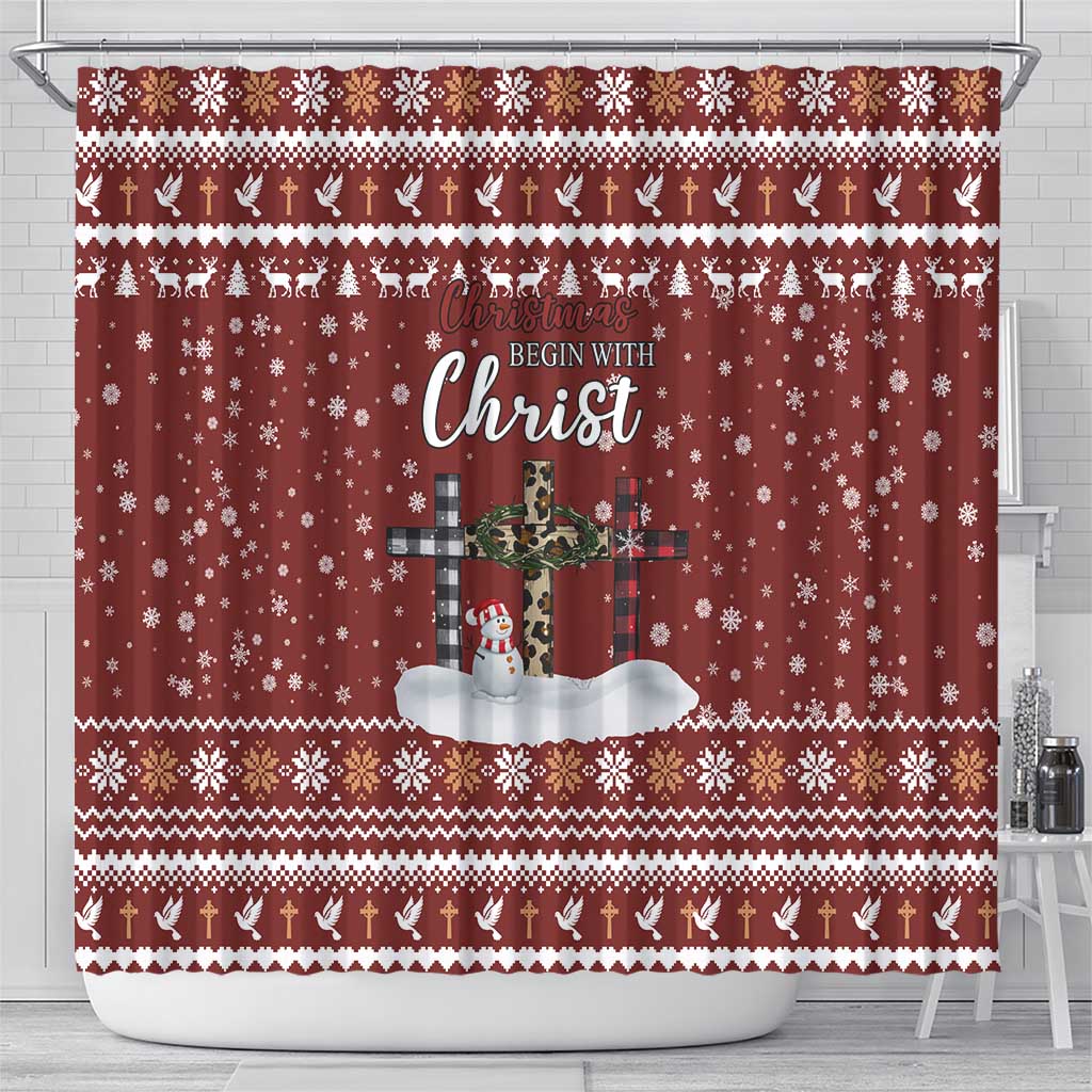 Christian Noel Christmas Shower Curtain Xmas Holiday Patterns - Wonder Print Shop