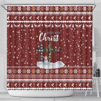 Christian Noel Christmas Shower Curtain Xmas Holiday Patterns - Wonder Print Shop