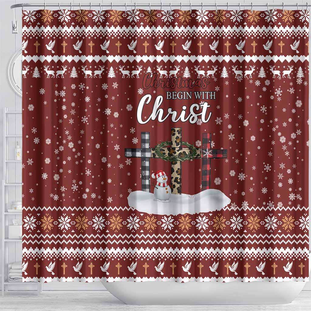 Christian Noel Christmas Shower Curtain Xmas Holiday Patterns - Wonder Print Shop