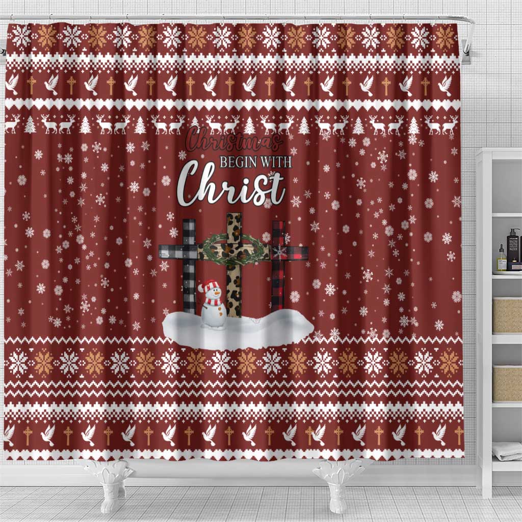 Christian Noel Christmas Shower Curtain Xmas Holiday Patterns - Wonder Print Shop