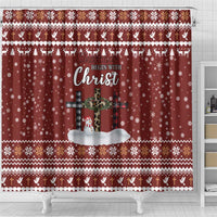 Christian Noel Christmas Shower Curtain Xmas Holiday Patterns - Wonder Print Shop