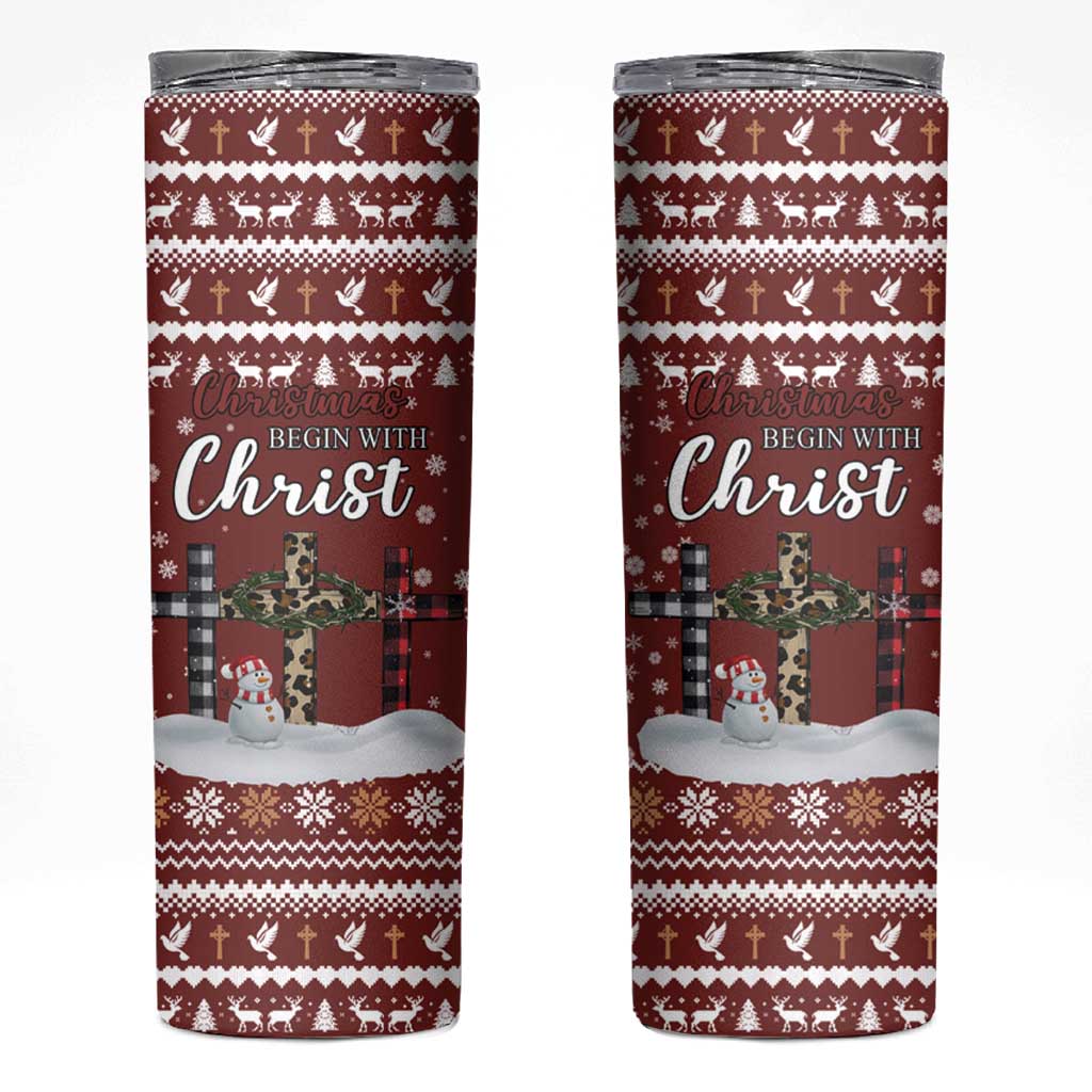 Christian Noel Christmas Skinny Tumbler Xmas Holiday Patterns - Wonder Print Shop