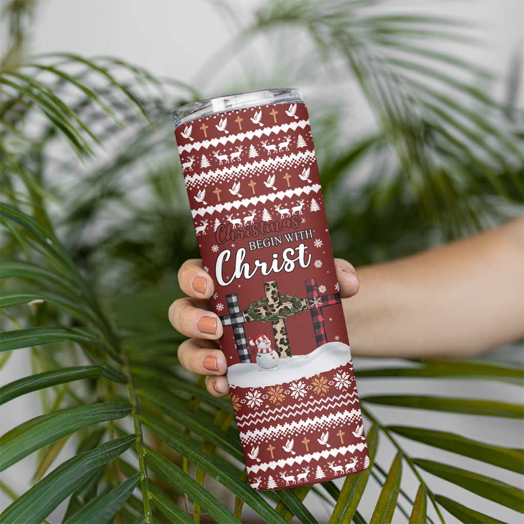 Christian Noel Christmas Skinny Tumbler Xmas Holiday Patterns - Wonder Print Shop