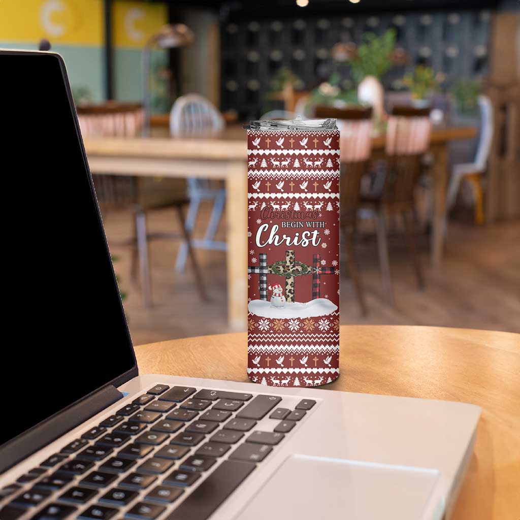 Christian Noel Christmas Skinny Tumbler Xmas Holiday Patterns - Wonder Print Shop