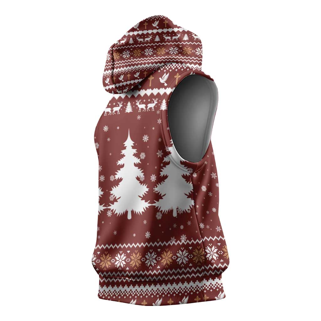 Christian Noel Christmas Sleeveless Hoodie Xmas Holiday Patterns - Wonder Print Shop
