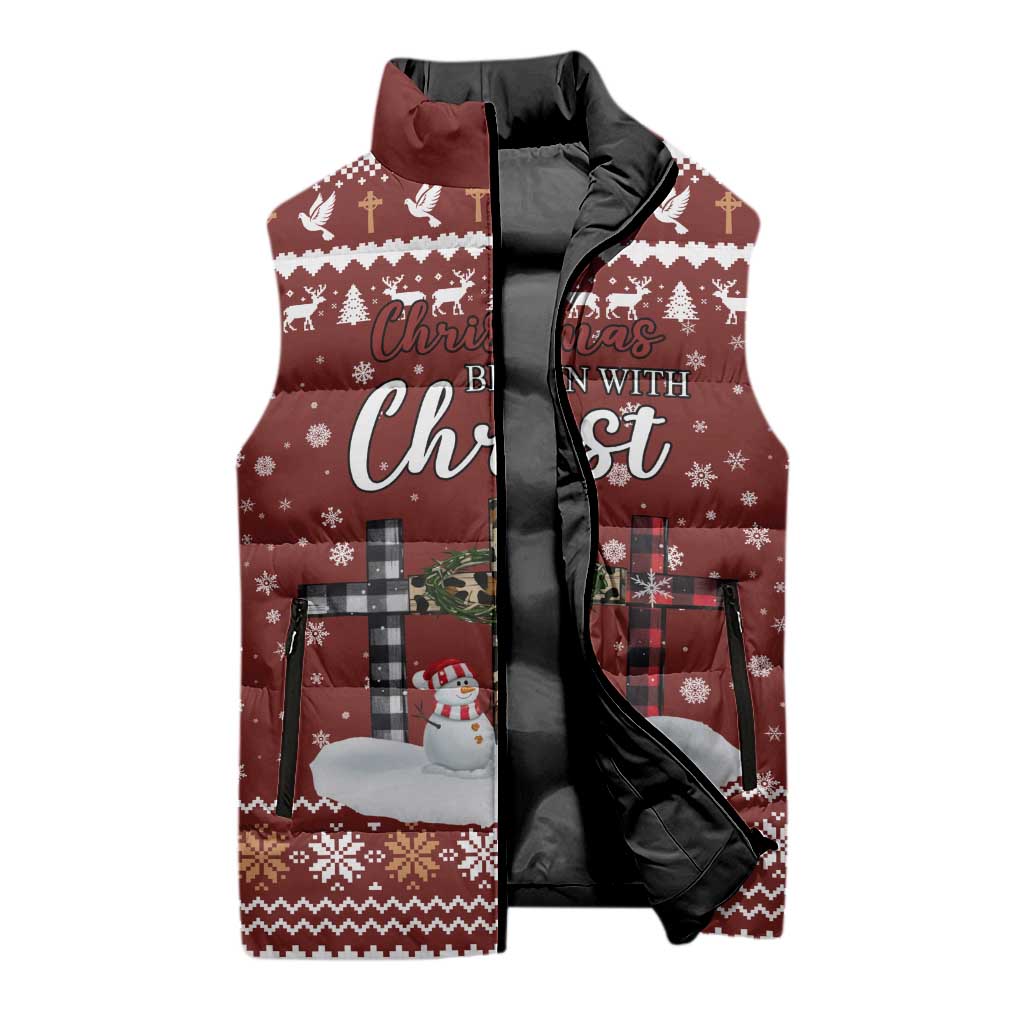 Christian Noel Christmas Sleeveless Puffer Jacket Xmas Holiday Patterns - Wonder Print Shop