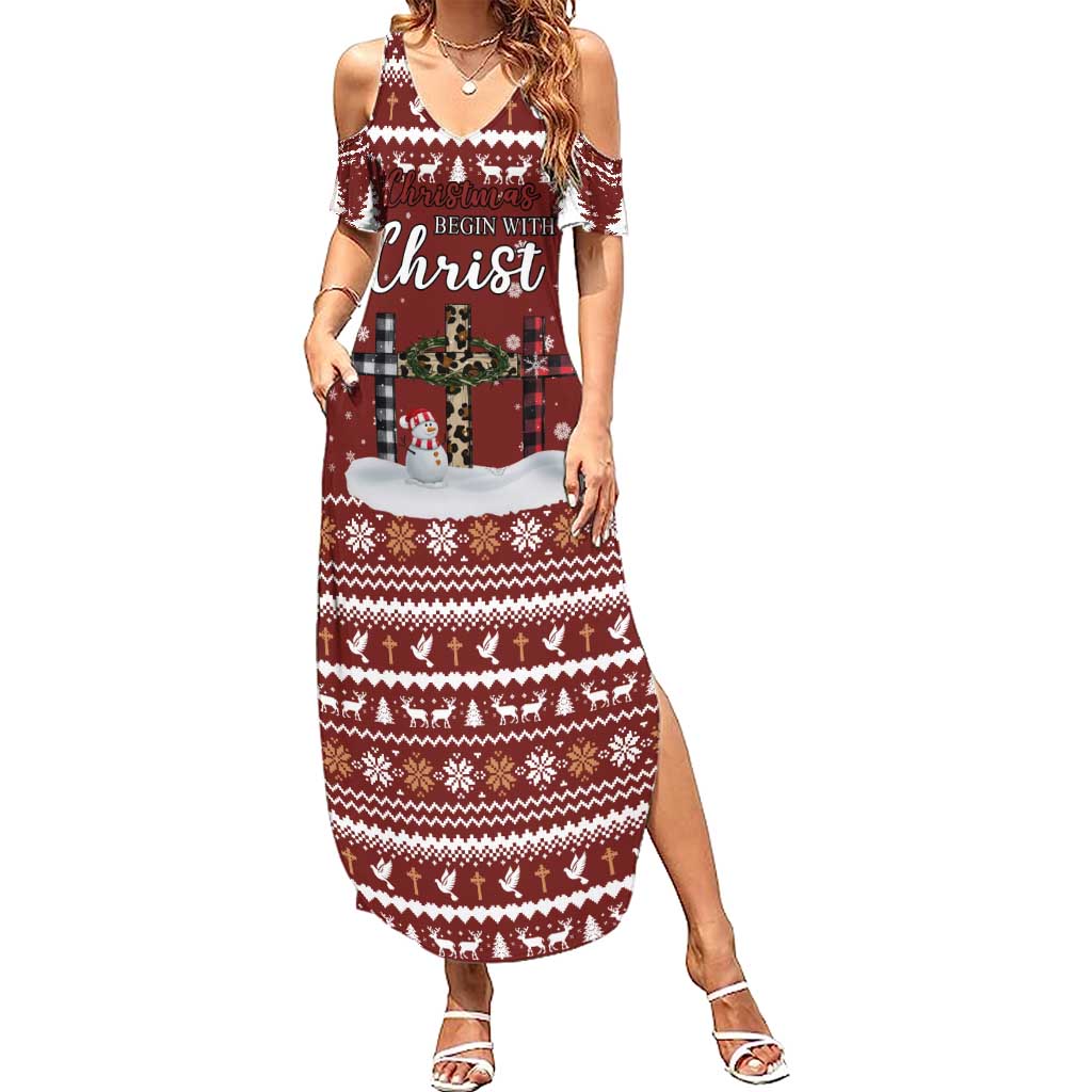 Christian Noel Christmas Summer Maxi Dress Xmas Holiday Patterns - Wonder Print Shop