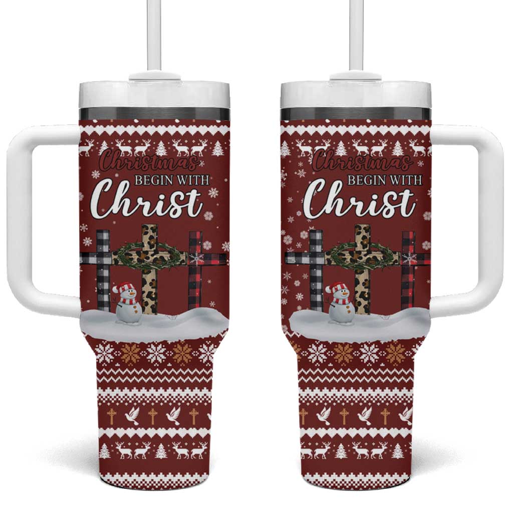 Christian Noel Christmas Tumbler With Handle Xmas Holiday Patterns - Wonder Print Shop