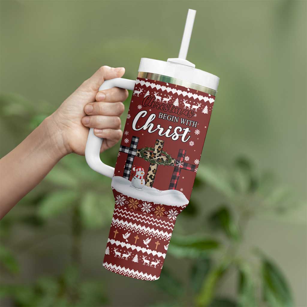 Christian Noel Christmas Tumbler With Handle Xmas Holiday Patterns - Wonder Print Shop