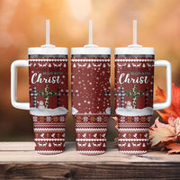 Christian Noel Christmas Tumbler With Handle Xmas Holiday Patterns - Wonder Print Shop