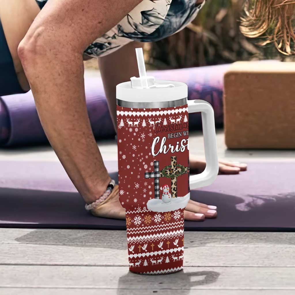 Christian Noel Christmas Tumbler With Handle Xmas Holiday Patterns - Wonder Print Shop