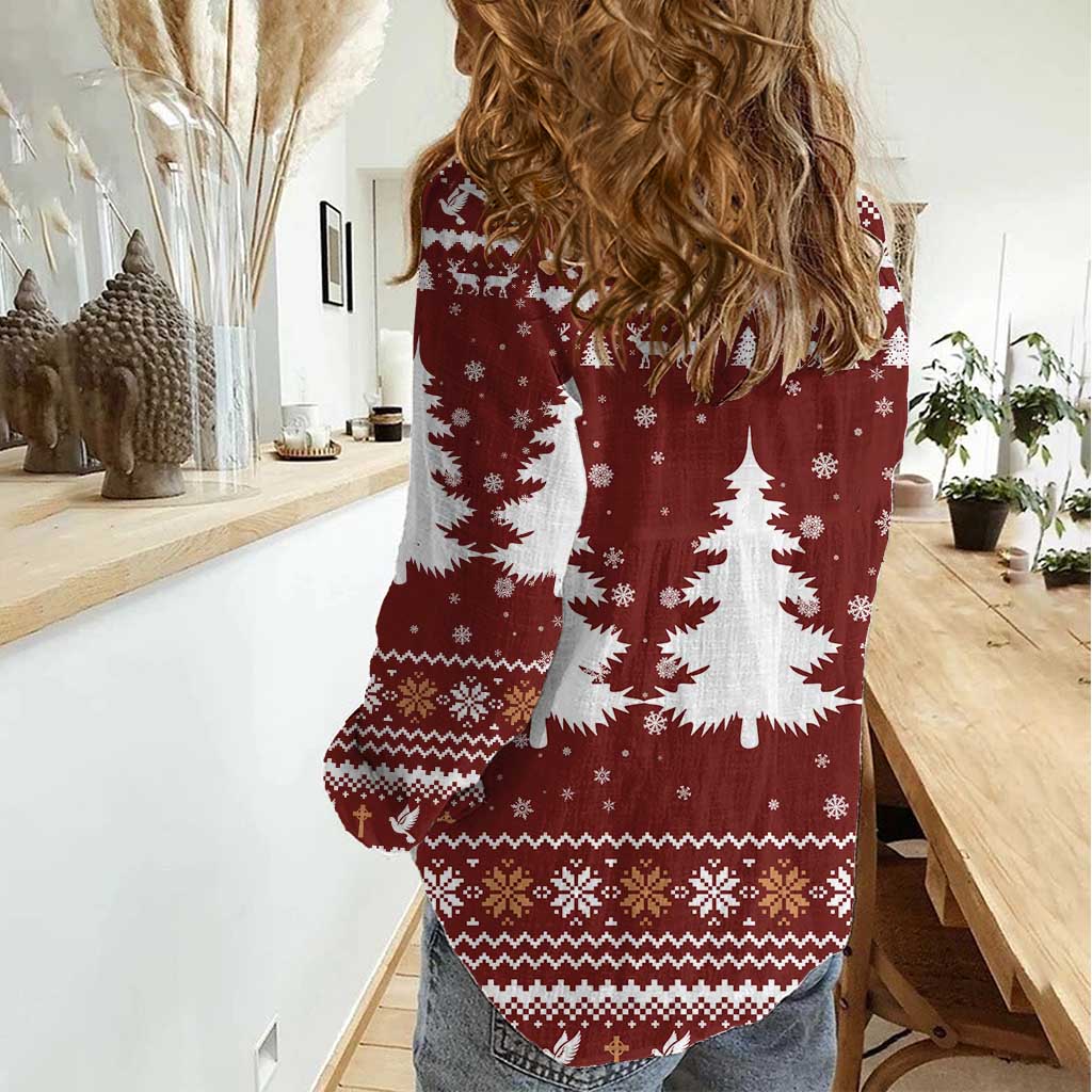 Christian Noel Christmas Women Casual Shirt Xmas Holiday Patterns - Wonder Print Shop