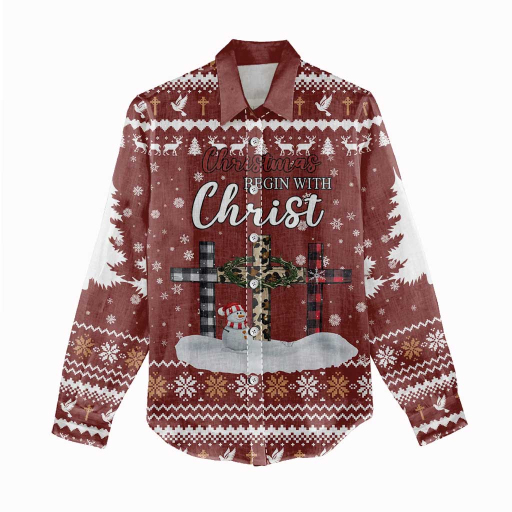 Christian Noel Christmas Women Casual Shirt Xmas Holiday Patterns - Wonder Print Shop