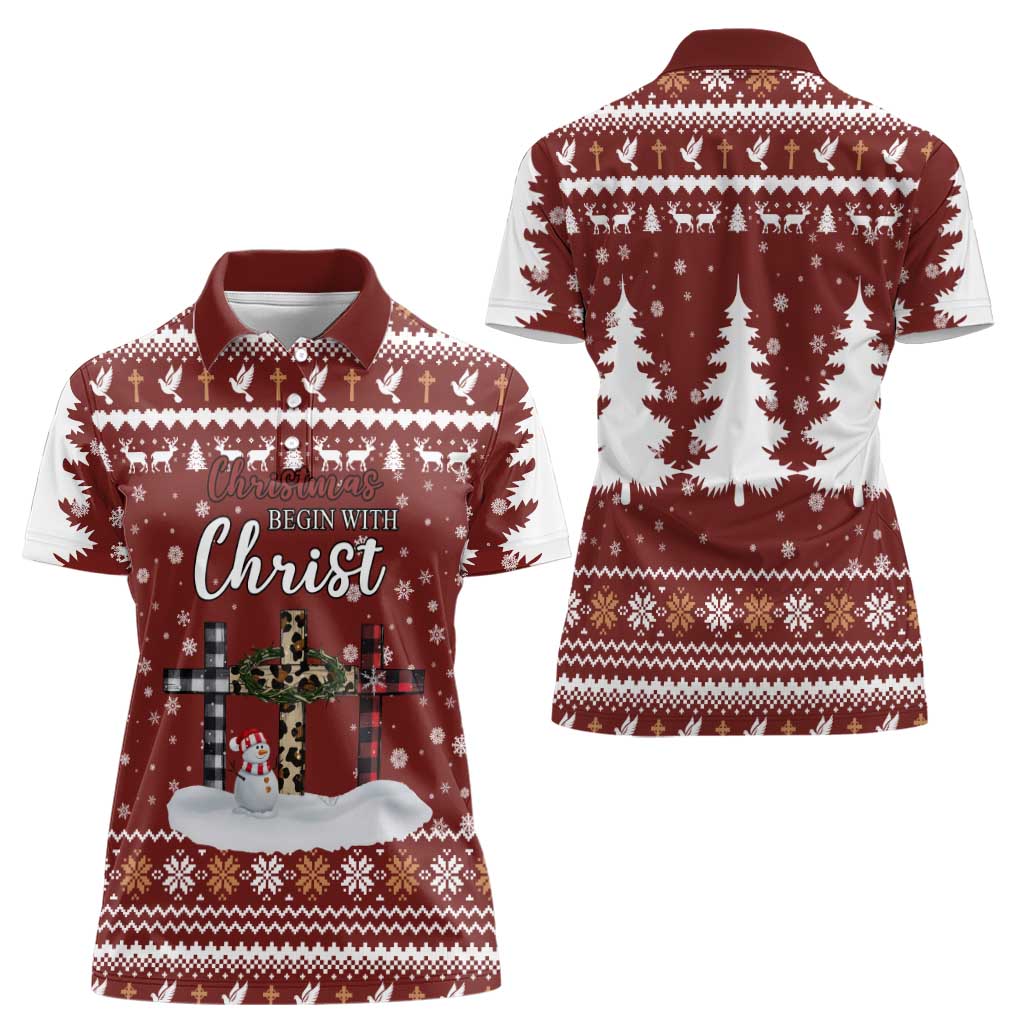 Christian Noel Christmas Women Polo Shirt Xmas Holiday Patterns - Wonder Print Shop