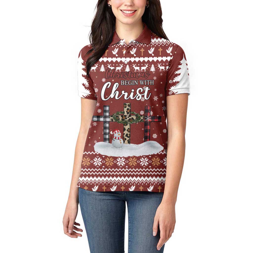 Christian Noel Christmas Women Polo Shirt Xmas Holiday Patterns - Wonder Print Shop