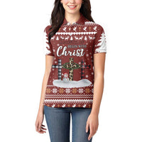 Christian Noel Christmas Women Polo Shirt Xmas Holiday Patterns - Wonder Print Shop