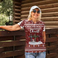 Christian Noel Christmas Women Polo Shirt Xmas Holiday Patterns - Wonder Print Shop