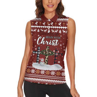 Christian Noel Christmas Women Sleeveless Polo Shirt Xmas Holiday Patterns - Wonder Print Shop