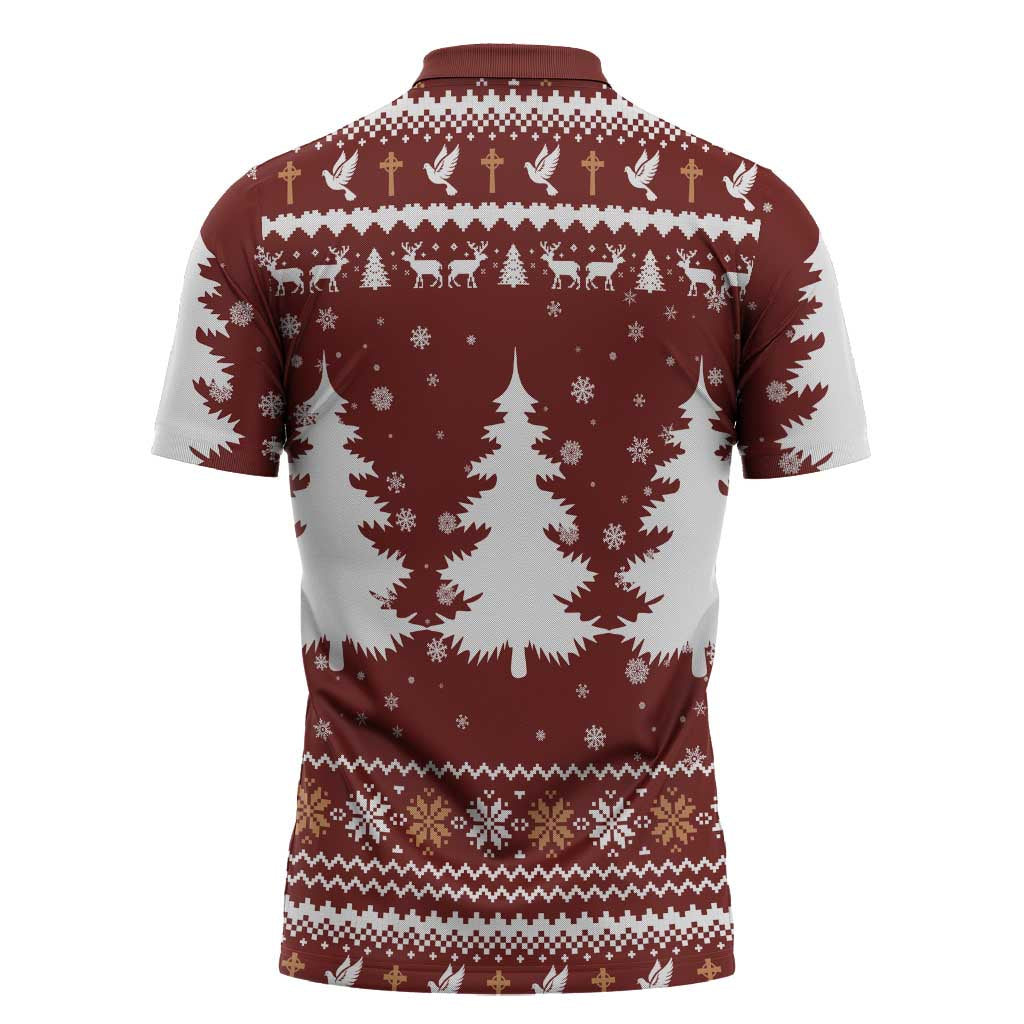 Christian Noel Christmas Zipper Polo Shirt Xmas Holiday Patterns - Wonder Print Shop