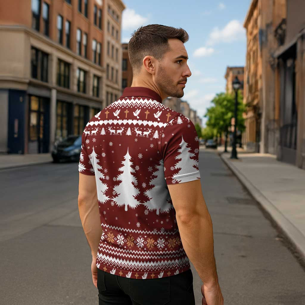 Christian Noel Christmas Zipper Polo Shirt Xmas Holiday Patterns - Wonder Print Shop