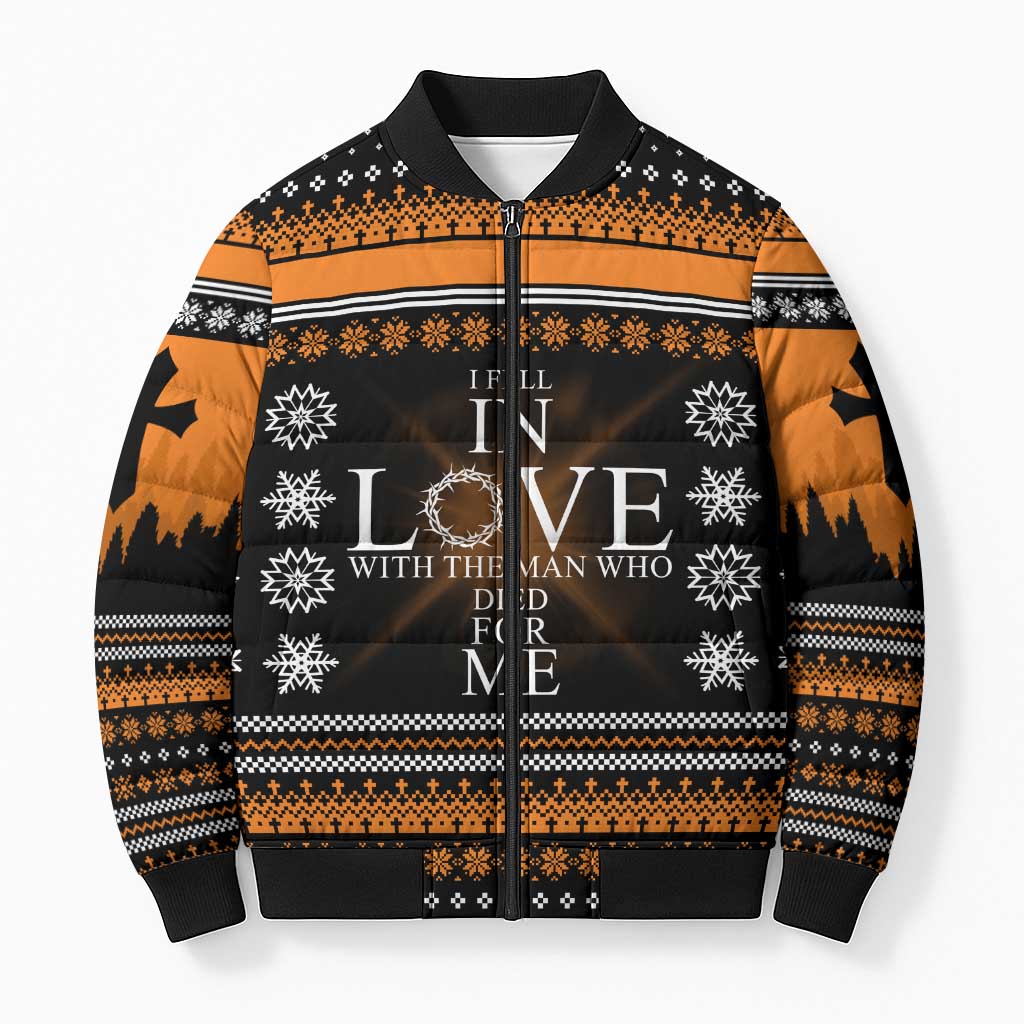 Christian Xmas Christmas Bomber Puffer Jacket Xmas Holiday Patterns