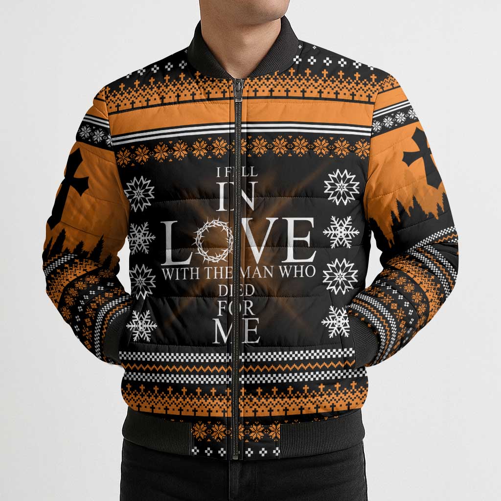 Christian Xmas Christmas Bomber Puffer Jacket Xmas Holiday Patterns