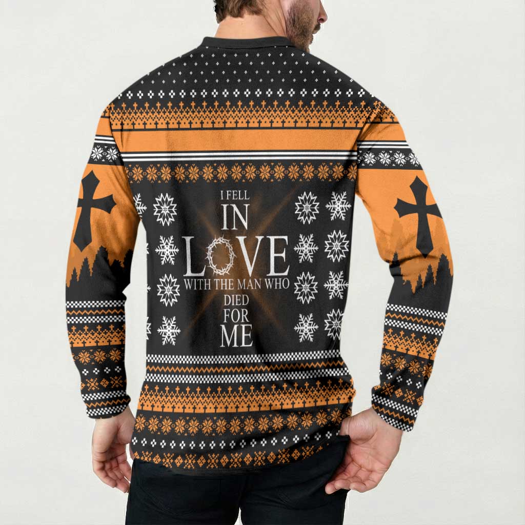 Christian Xmas Christmas Button Sweatshirt Xmas Holiday Patterns