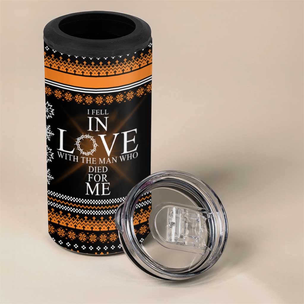 Christian Xmas Christmas 4 in 1 Can Cooler Tumbler Xmas Holiday Patterns