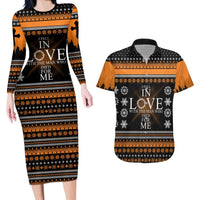 Christian Xmas Christmas Couples Matching Long Sleeve Bodycon Dress and Hawaiian Shirt Xmas Holiday Patterns