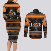 Christian Xmas Christmas Couples Matching Long Sleeve Bodycon Dress and Long Sleeve Button Shirt Xmas Holiday Patterns