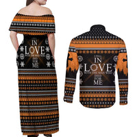 Christian Xmas Christmas Couples Matching Off Shoulder Maxi Dress and Long Sleeve Button Shirt Xmas Holiday Patterns