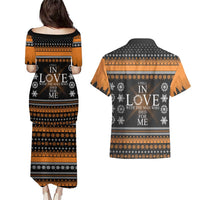 Christian Xmas Christmas Couples Matching Puletasi and Hawaiian Shirt Xmas Holiday Patterns