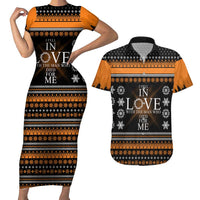 Christian Xmas Christmas Couples Matching Short Sleeve Bodycon Dress and Hawaiian Shirt Xmas Holiday Patterns