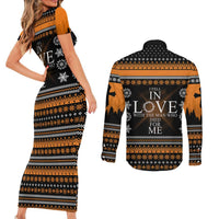 Christian Xmas Christmas Couples Matching Short Sleeve Bodycon Dress and Long Sleeve Button Shirt Xmas Holiday Patterns