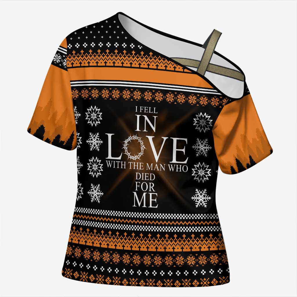 Christian Xmas Christmas Cross Shoulder Shirt Xmas Holiday Patterns