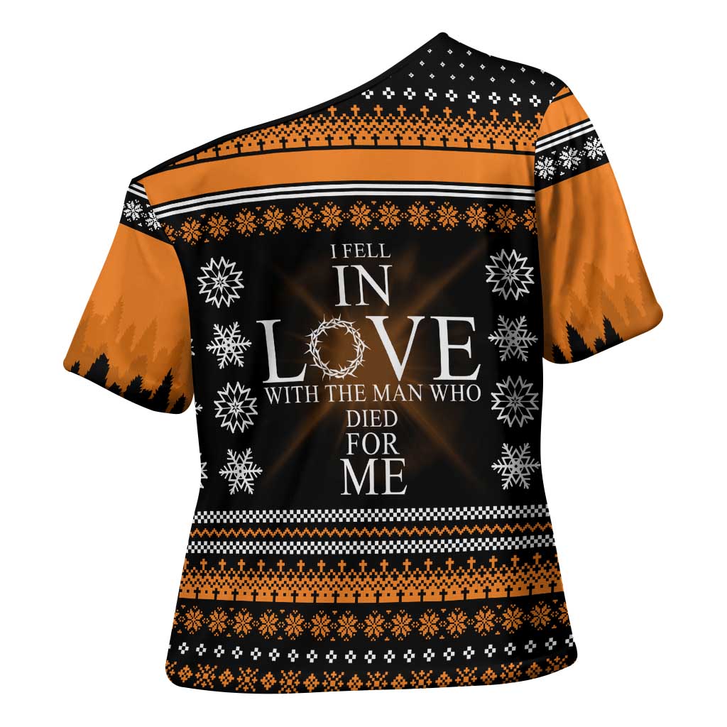 Christian Xmas Christmas Cross Shoulder Shirt Xmas Holiday Patterns