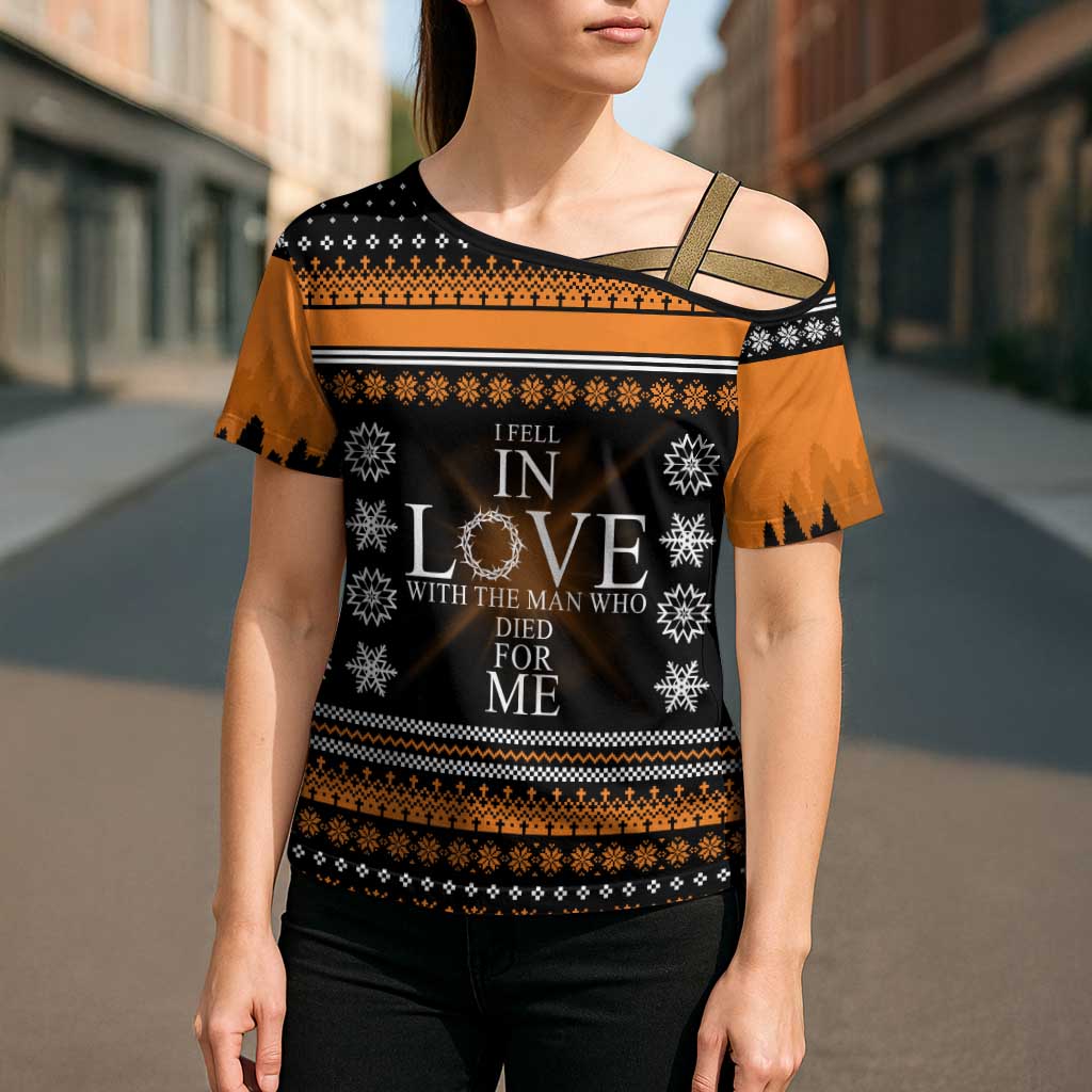 Christian Xmas Christmas Cross Shoulder Shirt Xmas Holiday Patterns